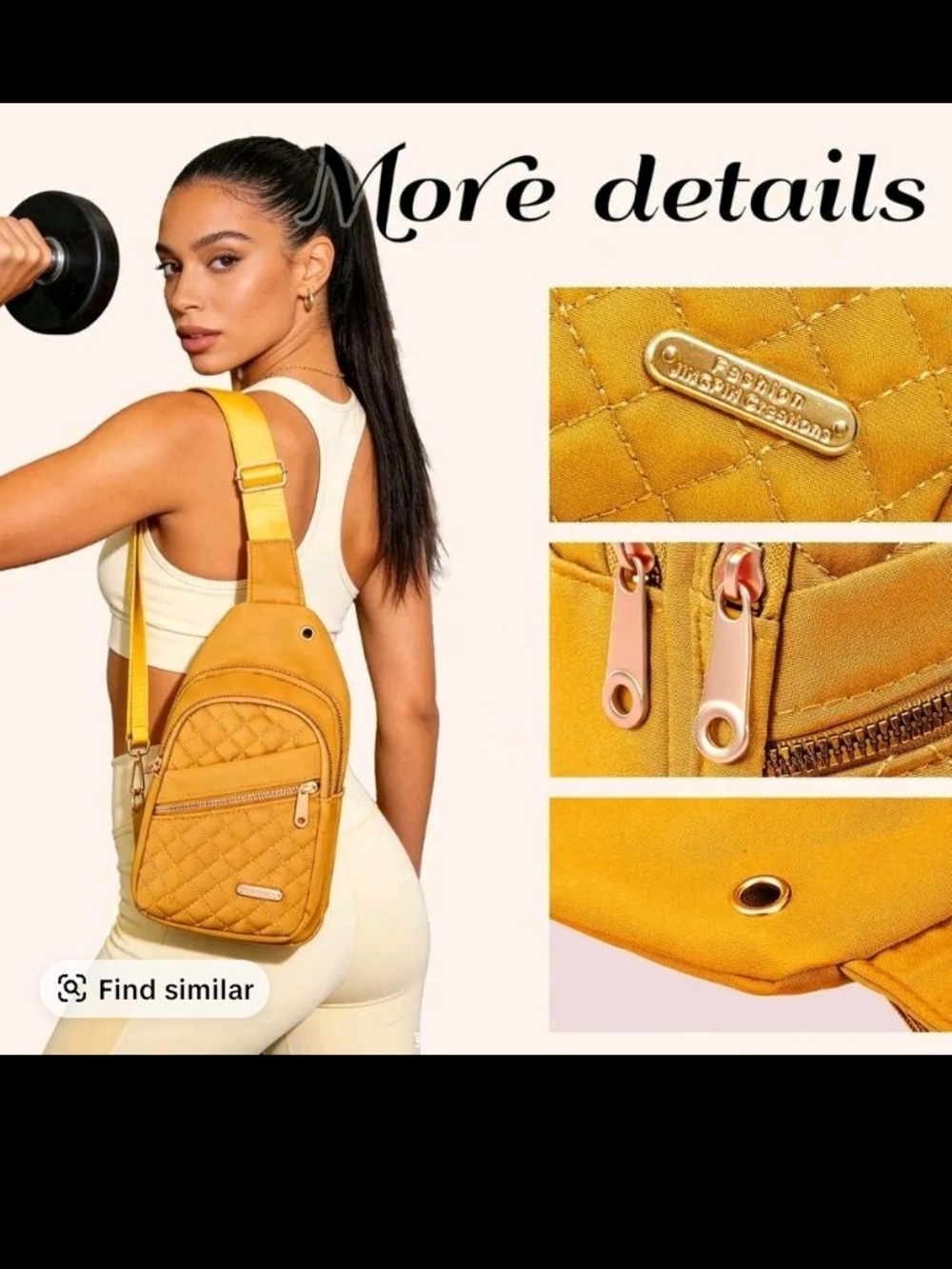 Quilted Crossbody Sling Bag - Mustard Yellow